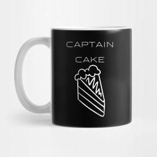 Captain Cake Typography White Design Mug